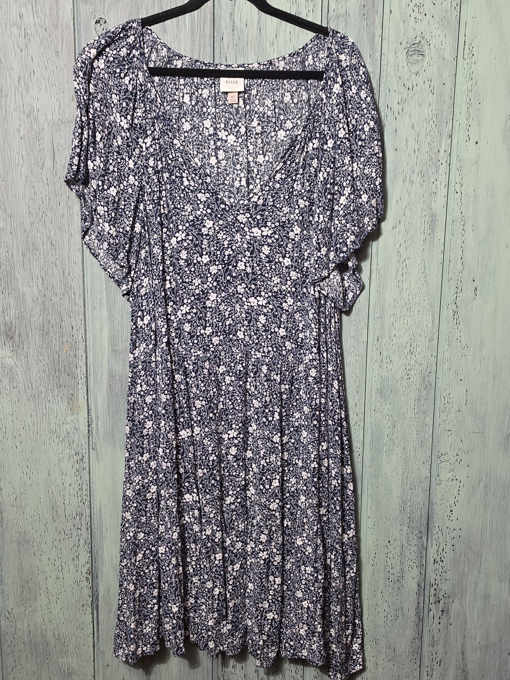 Knox Rose Navy and White Floral Tiered Mini Dress